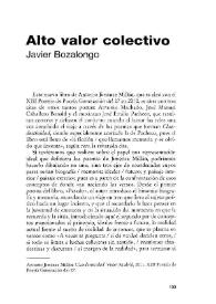Alto valor colectivo / Javier Bozalongo | Biblioteca Virtual Miguel de Cervantes