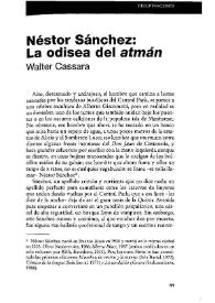 Néstor Sánchez : La odisea del "atmán" / Walter Cassara | Biblioteca Virtual Miguel de Cervantes