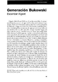 Generación Bukowski / Escandar Algeet | Biblioteca Virtual Miguel de Cervantes