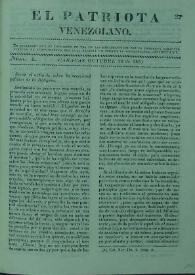 El Patriota Venezolano. Núm. 4, 20 de octubre de 1831 | Biblioteca Virtual Miguel de Cervantes