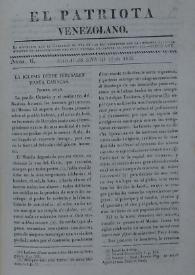 El Patriota Venezolano. Núm. 6, 25 de enero de 1832 | Biblioteca Virtual Miguel de Cervantes