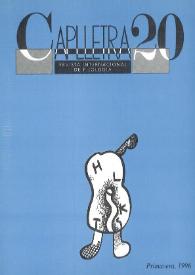 Caplletra: Revista Internacional de Filologia. Núm. 20, primavera 1996 | Biblioteca Virtual Miguel de Cervantes
