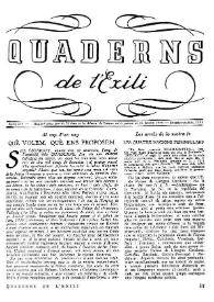 Quaderns de l'exili. Any II, núm. 9, setembre-octubre 1944 | Biblioteca Virtual Miguel de Cervantes