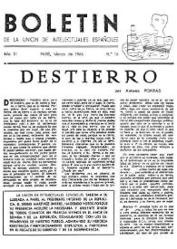 Boletín de la Unión de Intelectuales Españoles. Año III, núm. 16, marzo 1946 | Biblioteca Virtual Miguel de Cervantes
