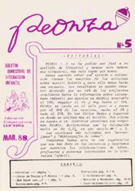 Peonza : Revista de literatura infantil y juvenil. Núm. 5, marzo 1988