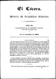 El Cócora. Núm. 43, 26 de noviembre de 1860 | Biblioteca Virtual Miguel de Cervantes