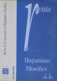Revista de la Asociación de Hispanismo Filosófico. Núm. 1, Año 1996