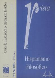 Revista de la Asociación de Hispanismo Filosófico. Núm. 3, Año 1998