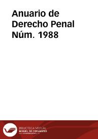 Anuario de Derecho Penal. Núm. 1988 | Biblioteca Virtual Miguel de Cervantes