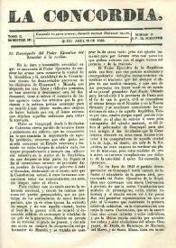 La Concordia. Tomo II, semestre III, núm. 9, 28 de abril de 1845 | Biblioteca Virtual Miguel de Cervantes