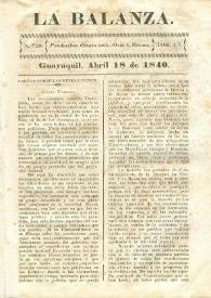 La Balanza. Núm. 29, abril 18 de 1840 | Biblioteca Virtual Miguel de Cervantes