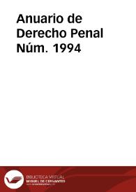Anuario de Derecho Penal. Núm. 1994 | Biblioteca Virtual Miguel de Cervantes