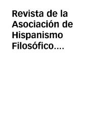 Revista de la Asociación de Hispanismo Filosófico. Núm. 9, Año 2004