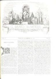 El museo universal. Núm. 18, Madrid 15 de setiembre de 1859, Año III [sic] | Biblioteca Virtual Miguel de Cervantes