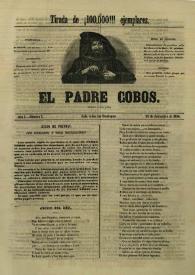 El padre Cobos. Año I, Número I, 24 de setiembre de 1854 [sic] | Biblioteca Virtual Miguel de Cervantes