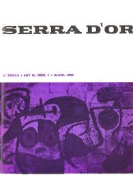 Serra d'Or. Any III, núm. 7, juliol 1961 | Biblioteca Virtual Miguel de Cervantes