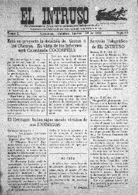 El intruso. Tri-Semanario Joco-serio netamente independiente. Tomo I, núm. 85, jueves 13 de octubre de 1921 | Biblioteca Virtual Miguel de Cervantes