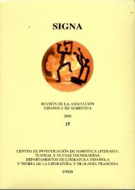 Signa : revista de la Asociación Española de Semiótica. Núm. 15, 2006 | Biblioteca Virtual Miguel de Cervantes