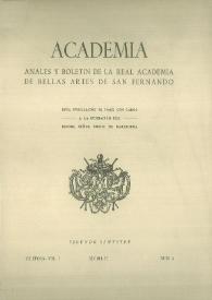 Más información sobre Academia : Anales y Boletín de la Real Academia de Bellas Artes de San Fernando. Núm. 4, segundo semestre de 1952