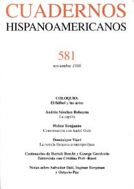 Cuadernos Hispanoamericanos. Núm. 581, noviembre 1998 | Biblioteca Virtual Miguel de Cervantes