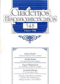 Cuadernos Hispanoamericanos. Núm. 548, febrero 1996 | Biblioteca Virtual Miguel de Cervantes
