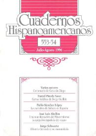 Cuadernos Hispanoamericanos. Núm. 553-554, julio-agosto 1996 | Biblioteca Virtual Miguel de Cervantes