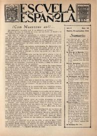 Escuela española. Año II, Segundo semestre, núm. 69, 10 de septiembre de 1942 | Biblioteca Virtual Miguel de Cervantes