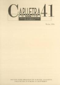 Caplletra: Revista Internacional de Filologia. Núm. 41, tardor 2006 | Biblioteca Virtual Miguel de Cervantes