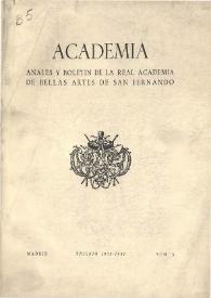 Academia : Anales y Boletín de la Real Academia de Bellas Artes de San Fernando. Núm. 5, trienio 1955-1957 | Biblioteca Virtual Miguel de Cervantes