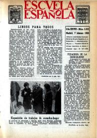Escuela española. Año XXVIII, núm. 1612, 7 de febrero de 1968