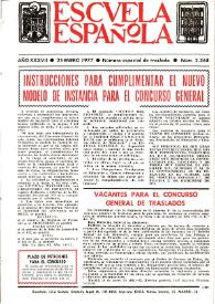 Escuela española. Año XXXVII, núm. 2368, 25 de enero de 1977, número especial de traslado