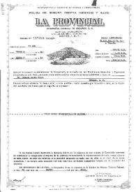 Póliza de Seguro contra Incendio y Rayo de la Compañía General de Seguros "La Provincial" para Carlos Esplá; Contrato de la Póliza de Seguros | Biblioteca Virtual Miguel de Cervantes