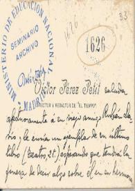 Carta de Pérez Petit, Víctor | Biblioteca Virtual Miguel de Cervantes