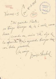 Carta de Acebal, Francisco a Rubén Darío | Biblioteca Virtual Miguel de Cervantes