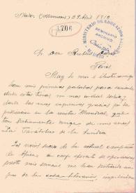 Carta de Adolfo Aponte a Rubén Darío | Biblioteca Virtual Miguel de Cervantes