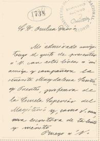 Más información sobre Carta de Carmen de Burgos a Rubén Darío. Madrid, [1908?]
