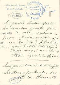 Carta de González Blanco, Pedro | Biblioteca Virtual Miguel de Cervantes