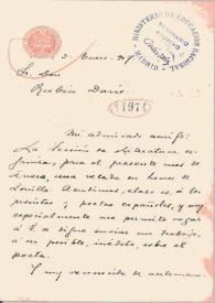 Carta de Emilia Pardo Bazán a Rubén Darío. Madrid, 3 de enero de 1907 | Biblioteca Virtual Miguel de Cervantes