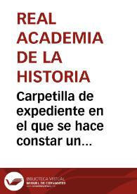 Más información sobre Carpetilla de expediente en el que se hace constar un informe sobre el descubrimiento de Cabeza del Griego