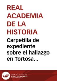 Más información sobre Carpetilla de expediente sobre el hallazgo en Tortosa del original de los privilegios concedidos por Carlos V y Felipe II a Juan de Aldana por haber apresado al rey francés, Francisco I, en la batalla de Pavía.