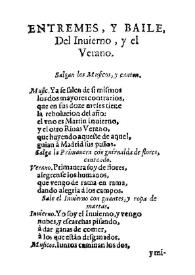 Entremes, y baile, del Inuierno, y el verano / [de Venauente] | Biblioteca Virtual Miguel de Cervantes