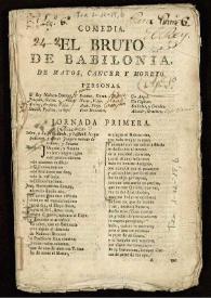 Comedia, El bruto de Babilonia | Biblioteca Virtual Miguel de Cervantes