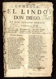 Comedia. El lindo don Diego / De Don Agustín Moreto | Biblioteca Virtual Miguel de Cervantes