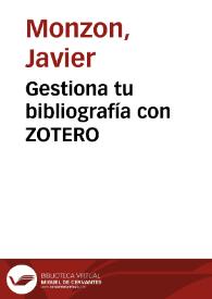Gestiona tu bibliografía con ZOTERO | Biblioteca Virtual Miguel de Cervantes