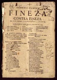 Comedia famosa. Fineza contra fineza / de don Pedro Calderon de la Barca | Biblioteca Virtual Miguel de Cervantes