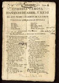 Mañanas de abril, y mayo / de Don Pedro Calderon de la Barca | Biblioteca Virtual Miguel de Cervantes