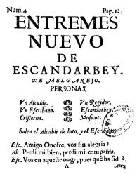 Entremes nuevo de El escandarbey / de Melgarejo | Biblioteca Virtual Miguel de Cervantes