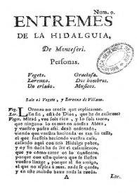Entremes de la hidalguia / de Monteseri | Biblioteca Virtual Miguel de Cervantes