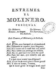 Entremes. El molinero | Biblioteca Virtual Miguel de Cervantes