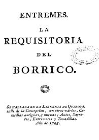 Entremes. La requisitoria del borrico | Biblioteca Virtual Miguel de Cervantes